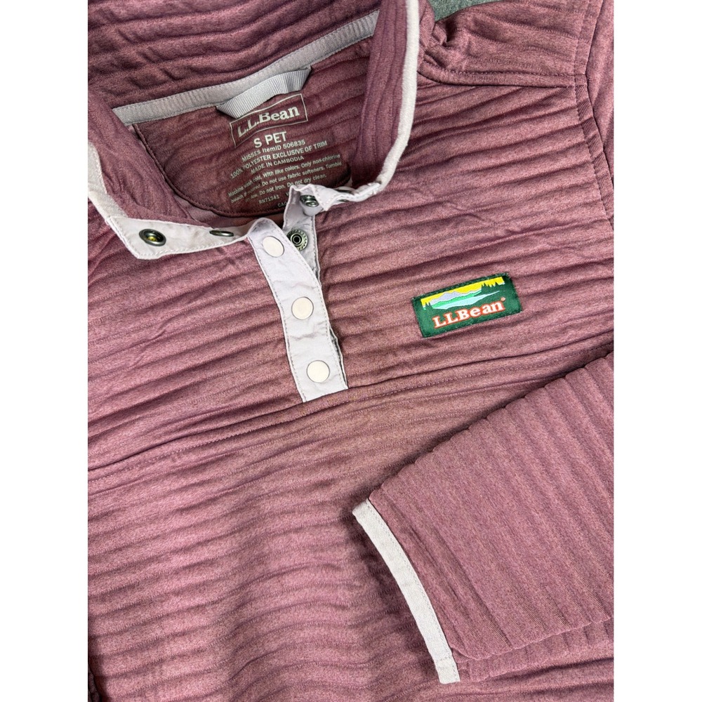 L.L. Bean Pullover Women S Petite Snap Mock Neck Performance Sweatshirt Airlight